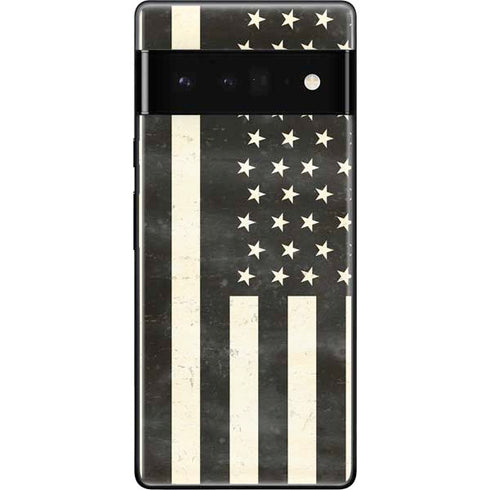 Black & White USA Flag Google Pixel 6 Pro Skin